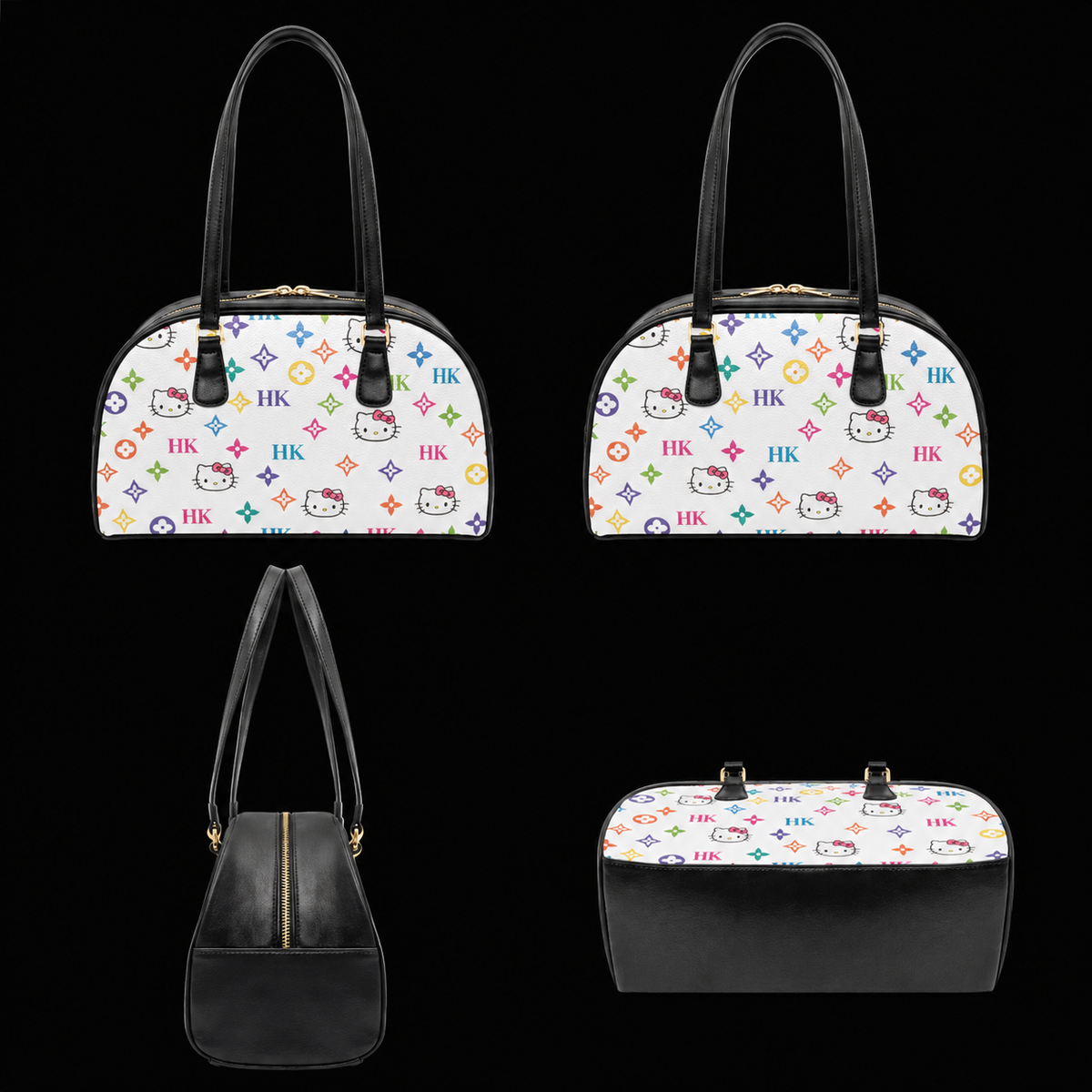 Color Pop White Bowling Bag on a matte black studio background