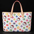Colorful Kitty Tote on a matte black studio background
