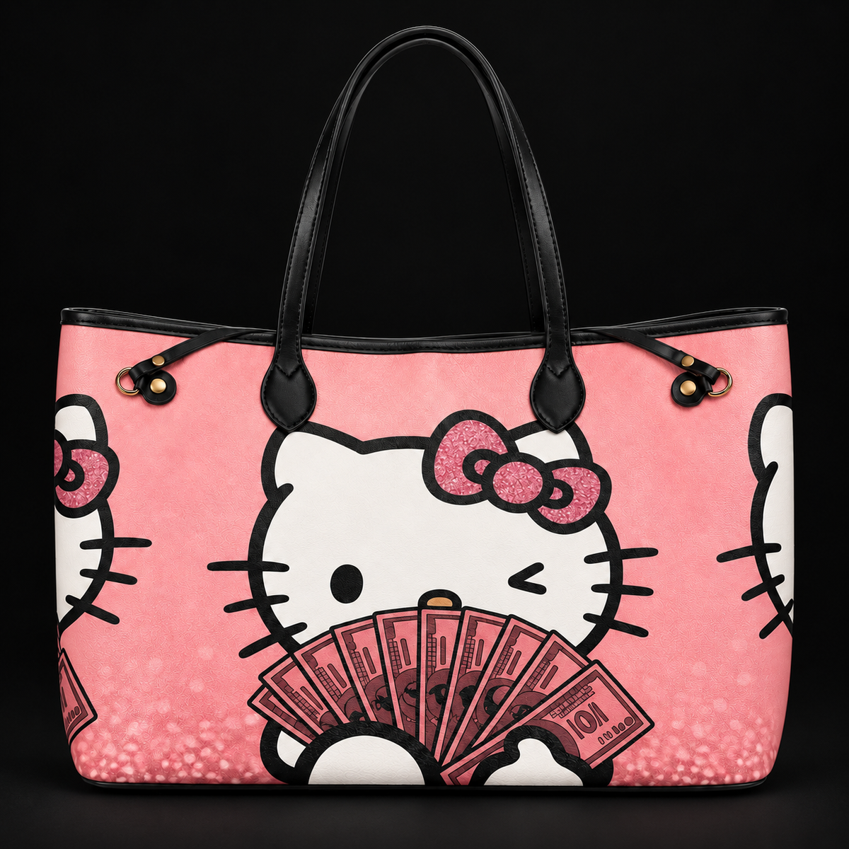 Pretty in Pink Tote on a matte black studio background